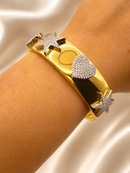 BRACCIALE RIGIDO STELLE E CUORI