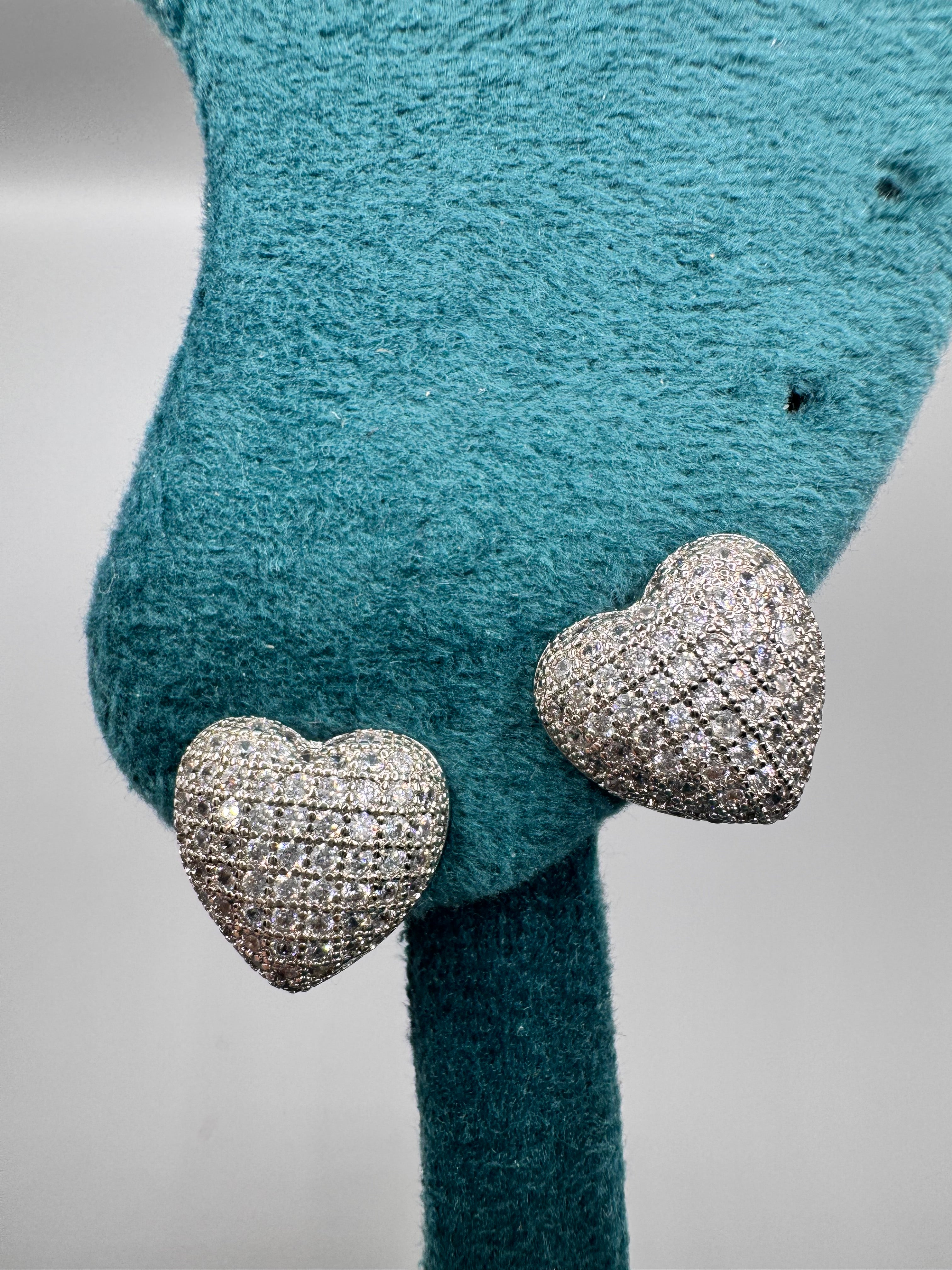 Orecchini Clip Cuore Full Pavè